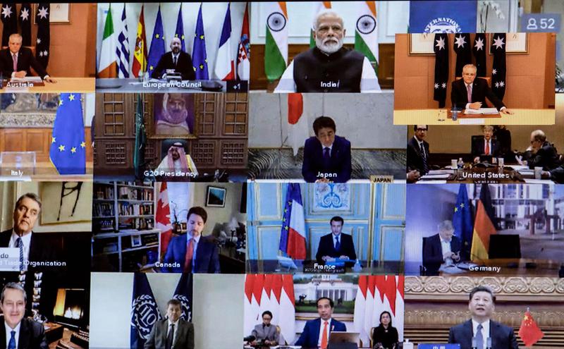 各国元首参加G20视讯会议。