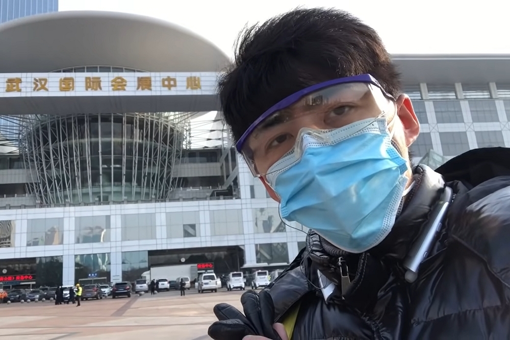 公民记者陈秋实（图片来源：截图自陈秋实的YouTube）