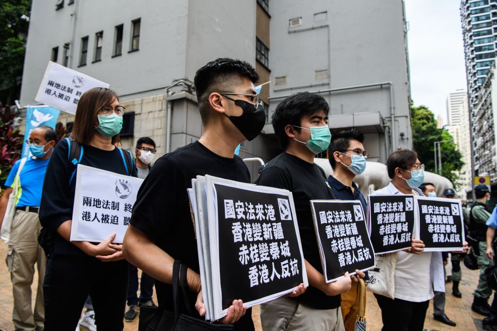 香港民众抗议中共强推国安法（图片来源：Getty Images）