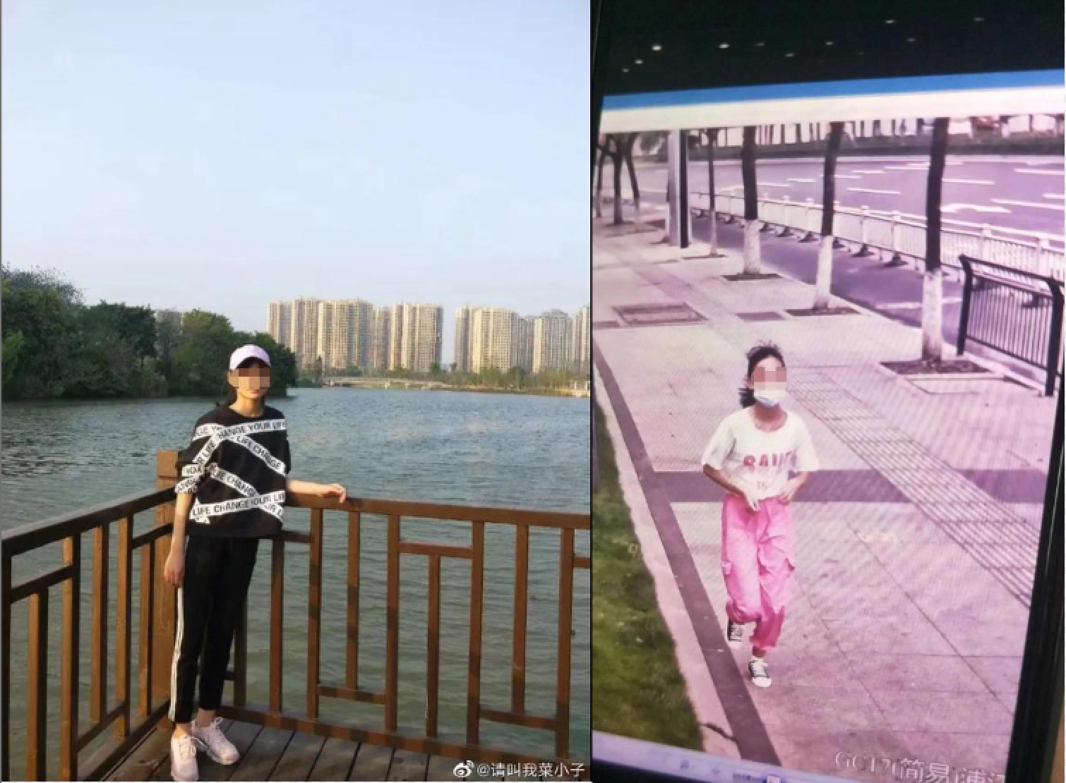 妞妞生前与闭路电视奔跑画面(图片来源：微博)