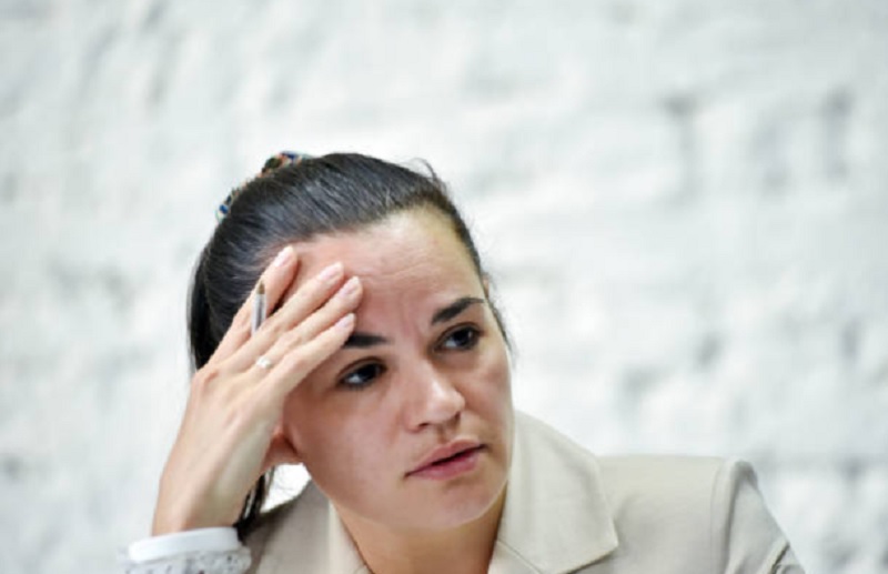 反对派候选人季哈诺夫斯卡娅（Svetlana Tikhanovskaya）
