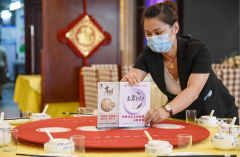 河北邯郸一家餐厅今年8月推出“光盘行动”响应习近平的禁止餐饮浪费