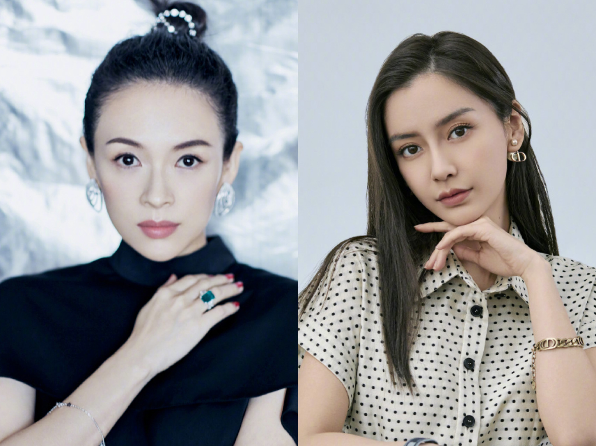 中國女演員章子怡和楊穎Angelababy