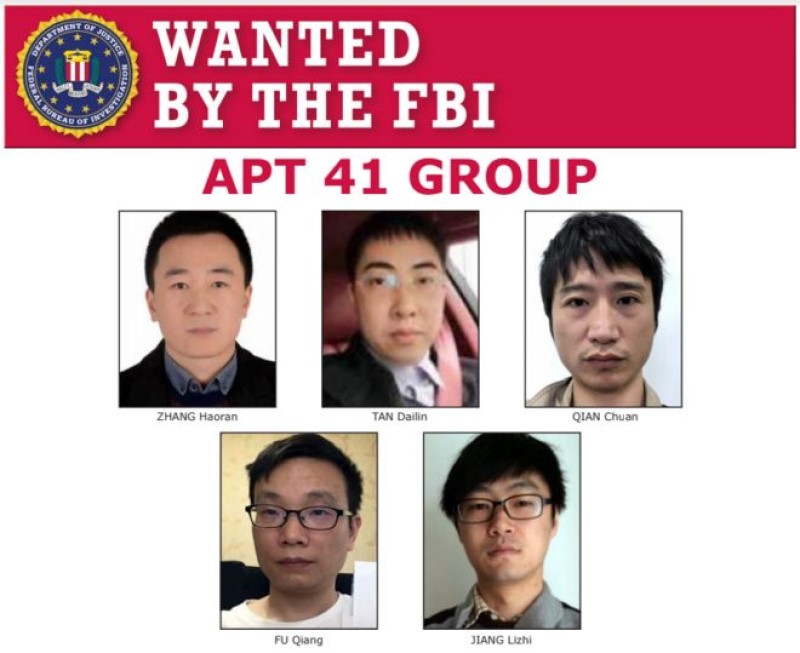 美国司法部起诉5名中国公民对全球百家公司进行入侵