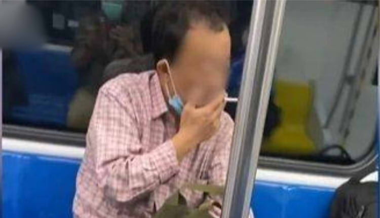 北京地铁抽烟男子