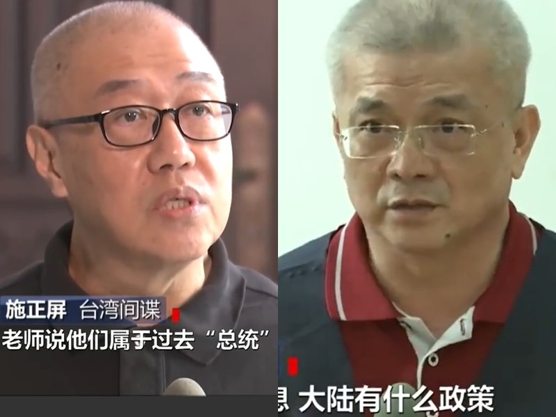師大退休教授施正屏（左）及從事兩岸交流的蔡金樹（右）