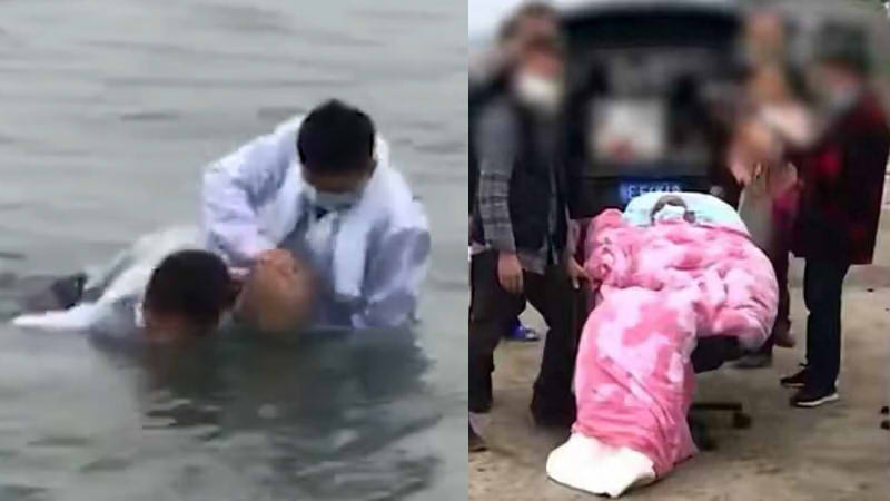 50岁肺癌晚期男子被背长江中“浸泡治病”