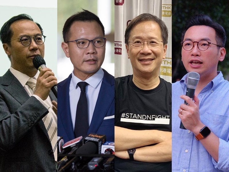 梁继昌（左起）及公民党的郭荣铿、郭家麒、杨岳桥