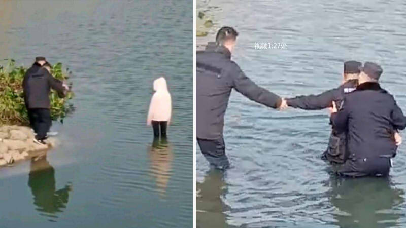 警察注视女生溺亡