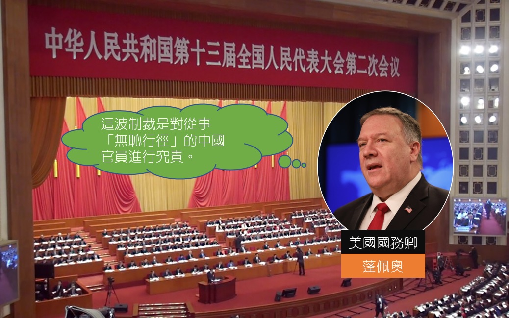 美國制裁14名中國人大常委副委員長