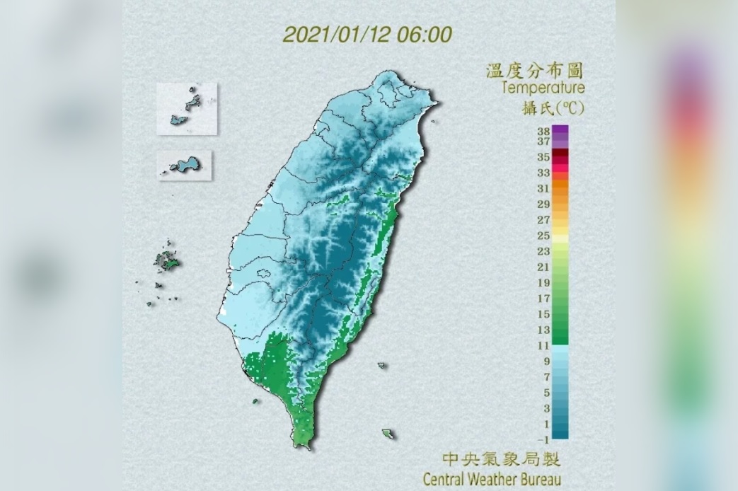 台湾连遭三波寒流袭击