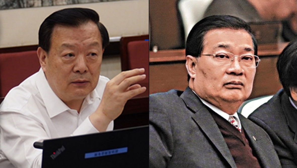 港澳办主任夏宝龙（左）港区人大代表谭耀宗（右）
