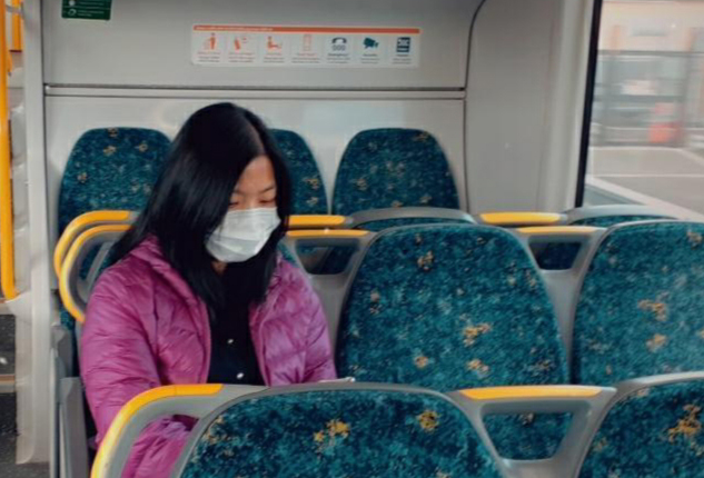 火车，女士，女性，女人，口罩，悉尼