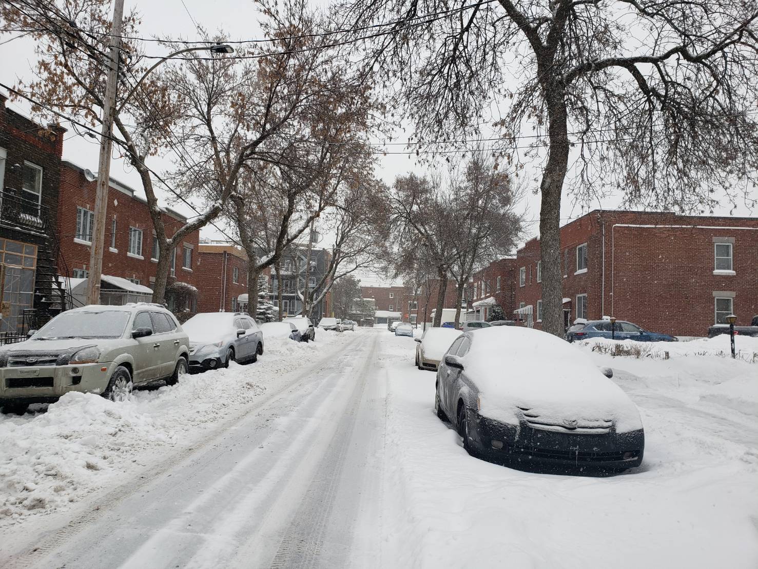 加拿大，蒙特利尔街景，下雪，冬天