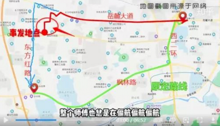 导航路线与偏航路线