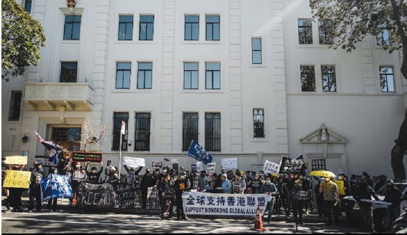 美国多地举办撑港集会 为47名香港民主人士发声