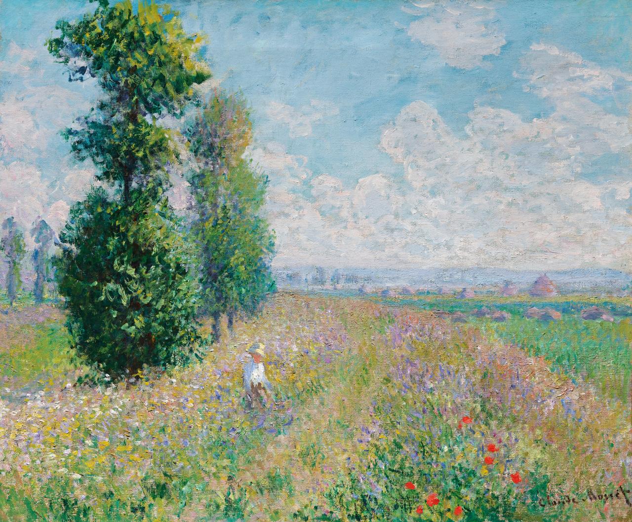 《白杨木草地》（Meadow with poplars ）
