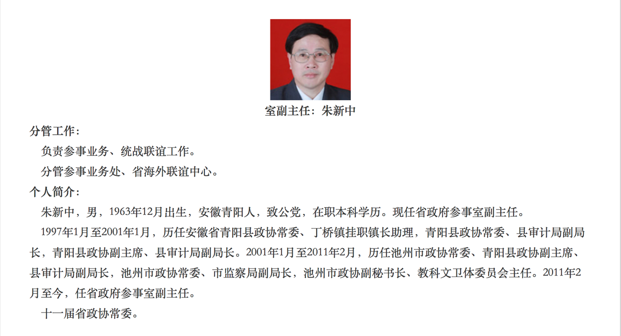 朱新中簡歷