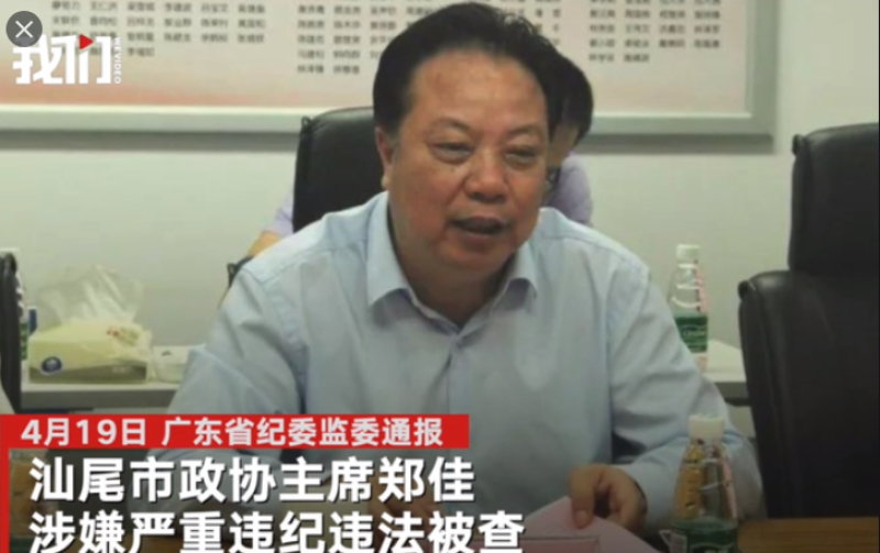 汕尾市前政法委書記鄭佳落馬