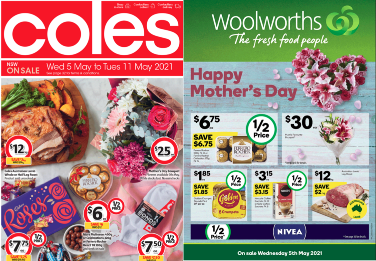 coles，Woolworths