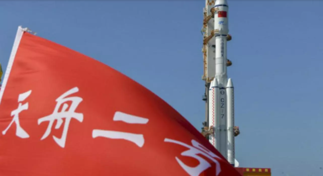 中国网络关于天舟2号货运飞船发射的宣传报道图片