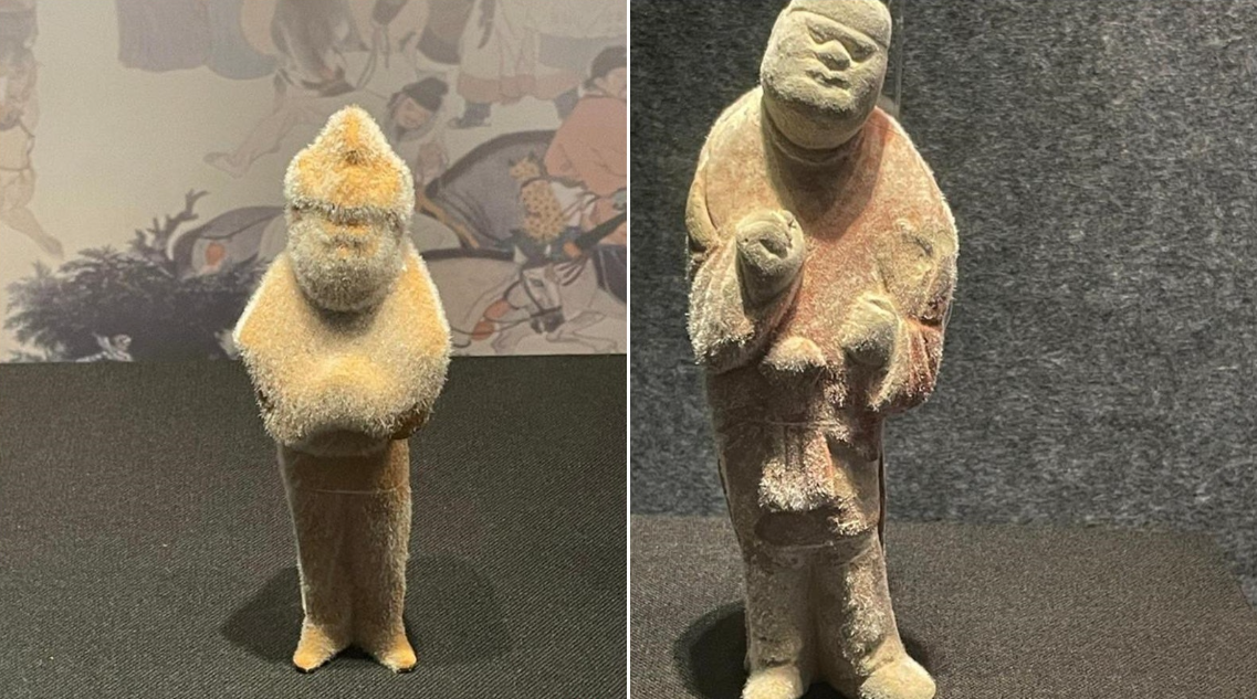 陕西博物馆的陶俑长毛