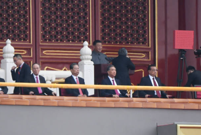 中共在北京的天安门广场上举行建党百年的庆祝活动