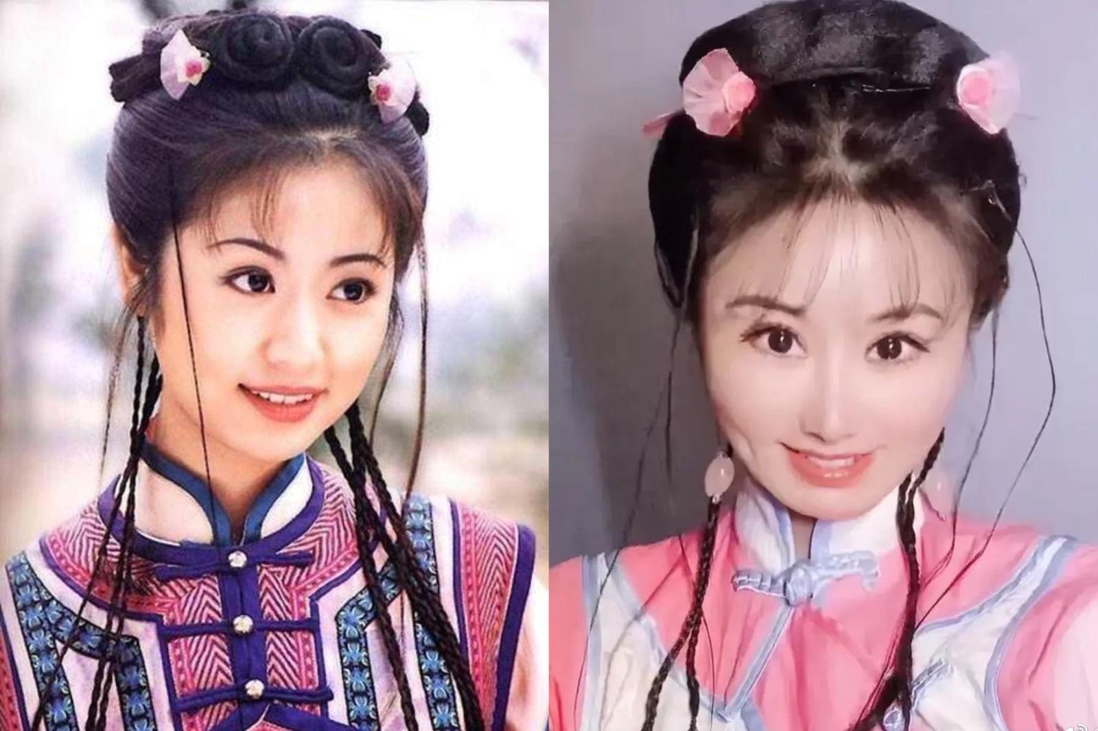 左为林心如版紫薇，右为网红模仿紫薇