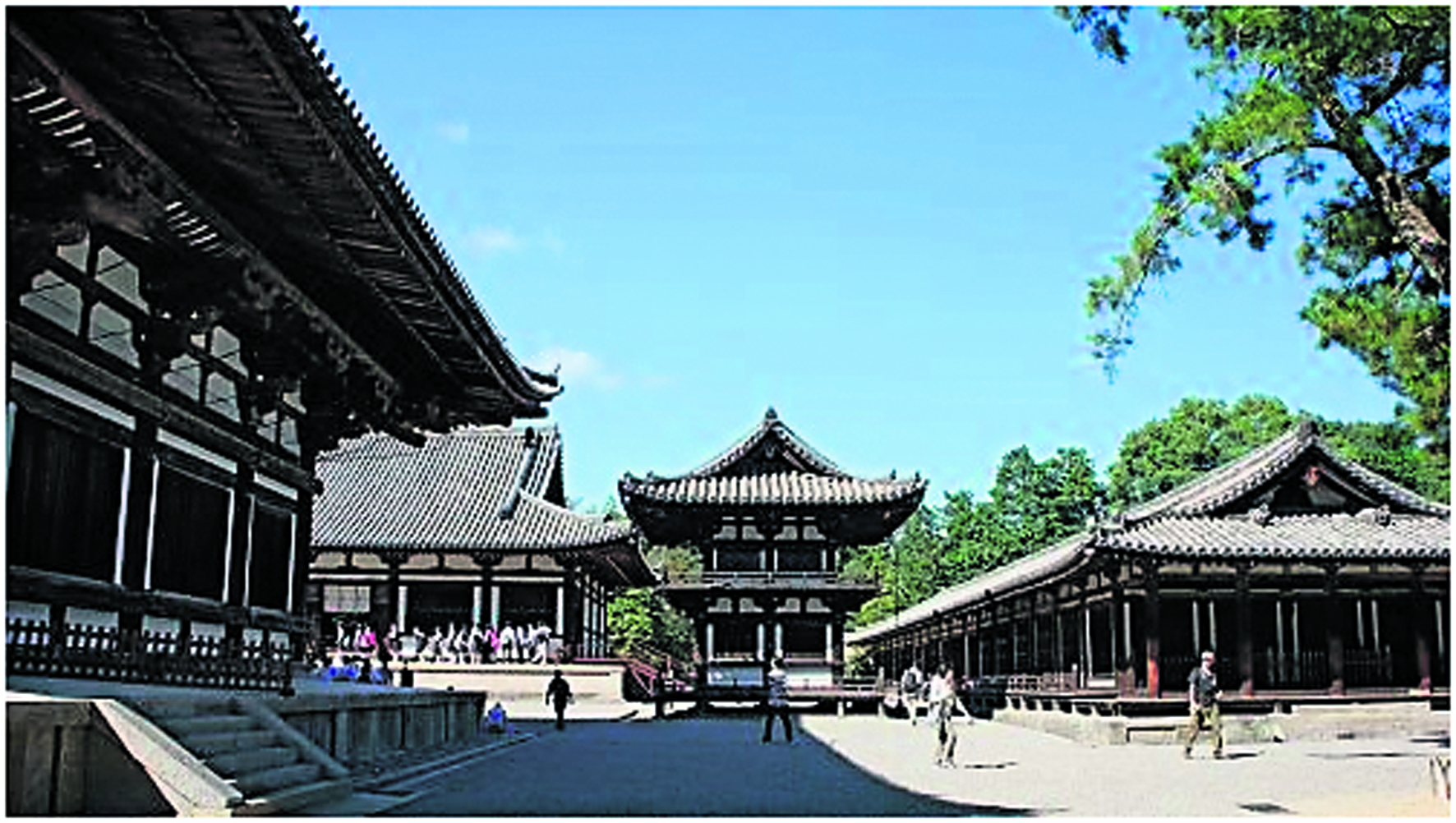 奈良唐招提寺，是全世界最早的木结构建筑。