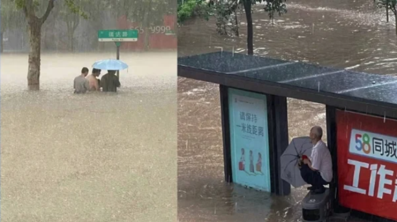 郑州暴雨内涝严重（图片来源：微博）
