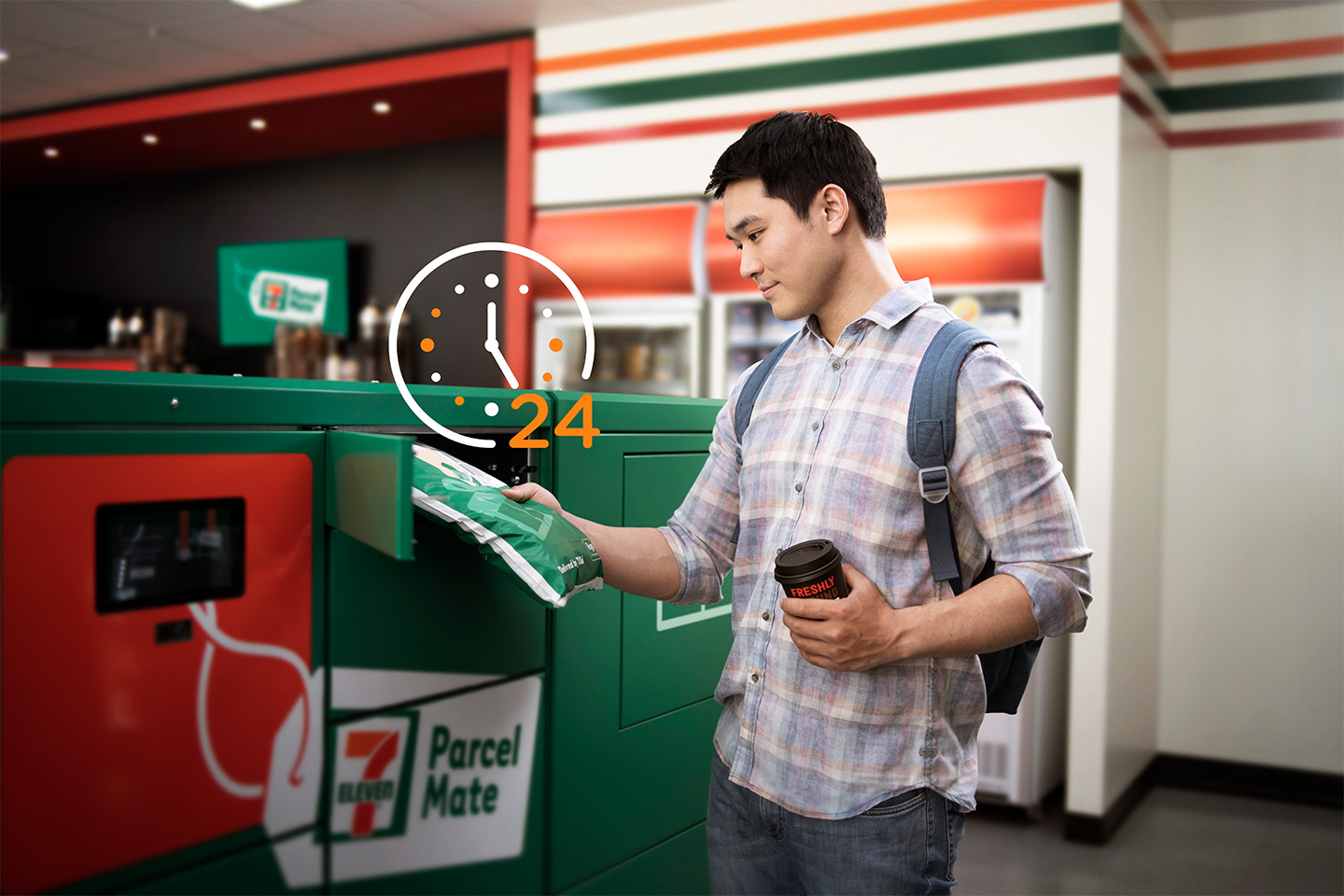 7eleven parcel mate，7-11包裹储物柜