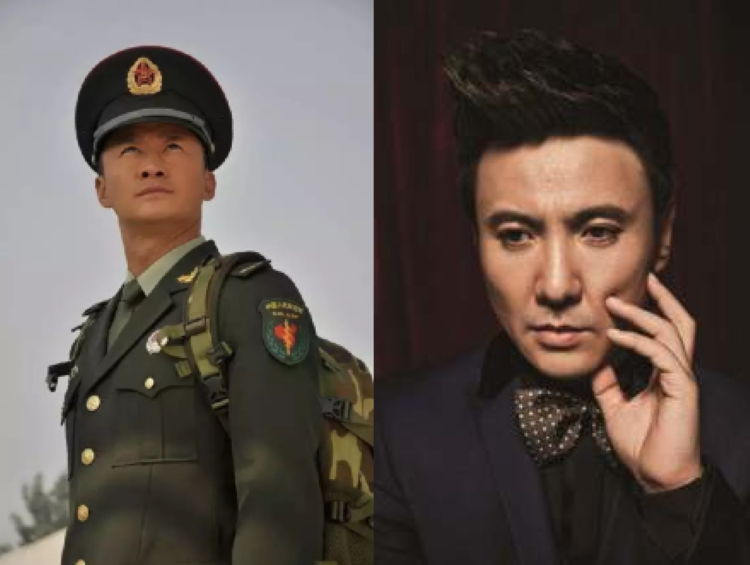 “国庆档”的红色明星吴京（左）沈腾（右）也注销工作室