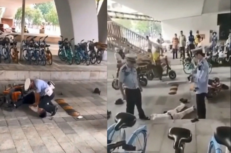 廣州警察路邊暴力執法