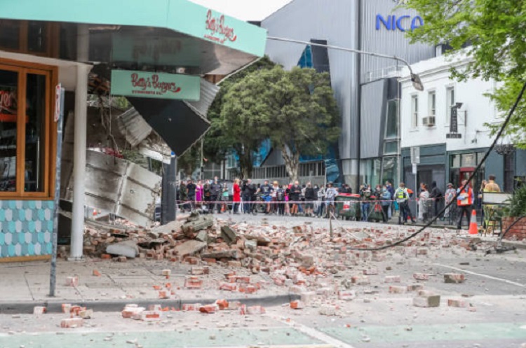 建筑物损坏，墨尔本地震