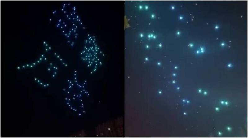 中国十一假期状况不断，无人机表演变成“流星撞地球”