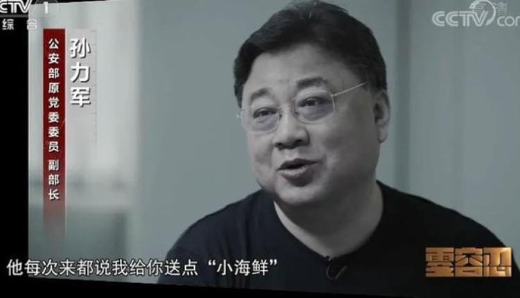 中国官媒中央电视台5集纪录片《零容忍》，画面显示前公安部副部长孙力军电视认罪。