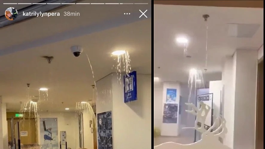 冬奥村房间漏水