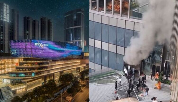 开幕隔天严重火警 武汉商场“万象城”事故画面曝光