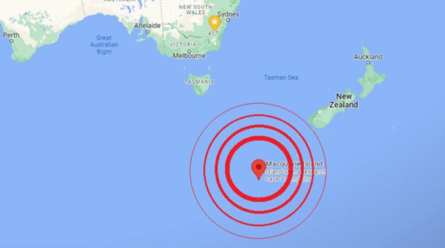 塔州Macquarie岛发生6.9级地震