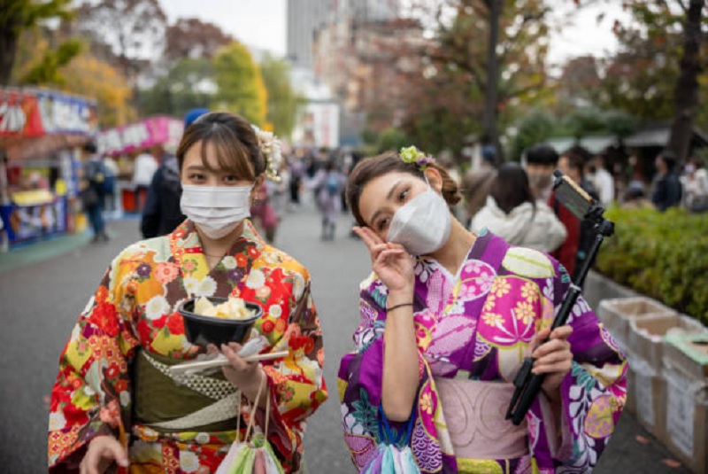 日本，游客，和服