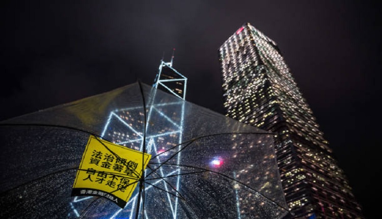 香港的中国银行大厦和汇丰银行总部