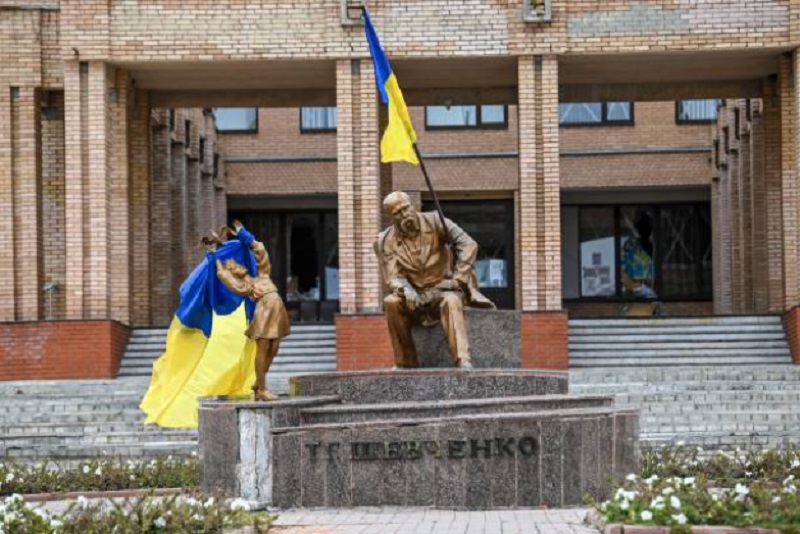 Kupiansk，乌克兰，乌克兰国旗