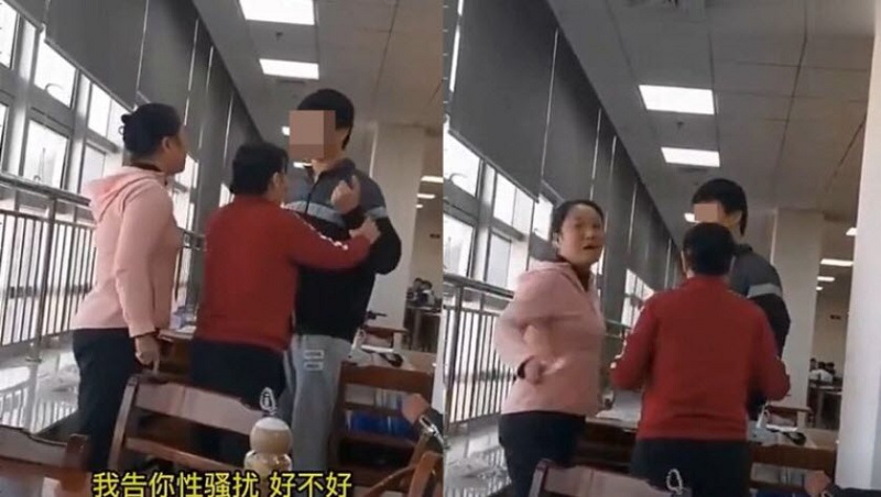 湖北高校女教授图书馆大声 反诬陷男生骚扰引众怒