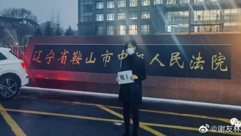 辽宁鞍山市检察院检察官田莹为丈夫喊冤。（微博图片）