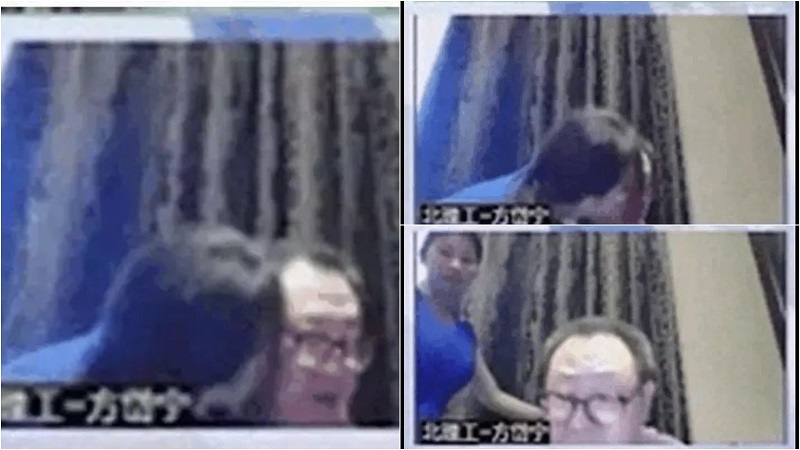 一位女子亲吻方岱宁的脸颊