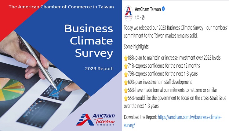 台湾美国商会2月7日发布《2023年商业景气调查》