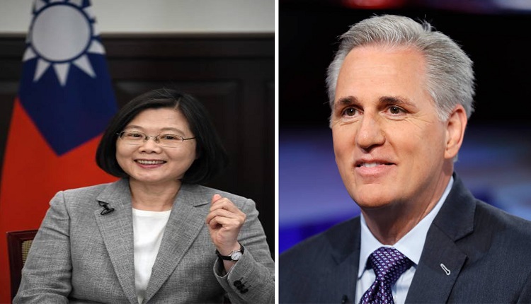 台湾总统蔡英文与美国联邦众议院议长麦卡锡