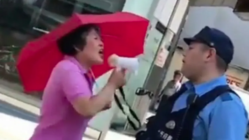 中国大妈狂吼日本警察