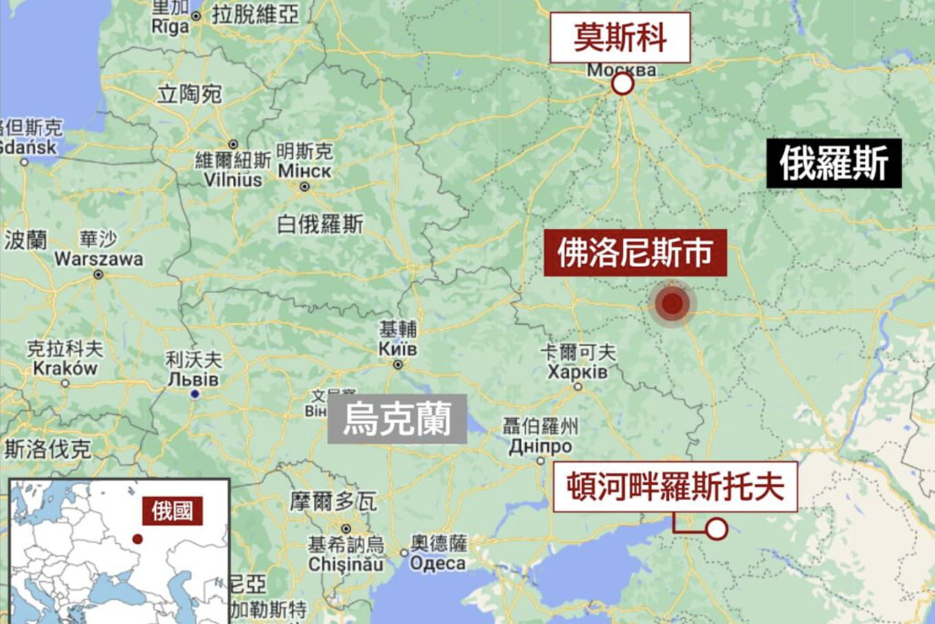 瓦格納行軍地圖