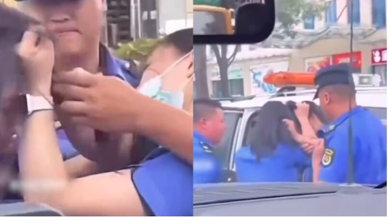 陕西渭南俩女城管在街头互殴